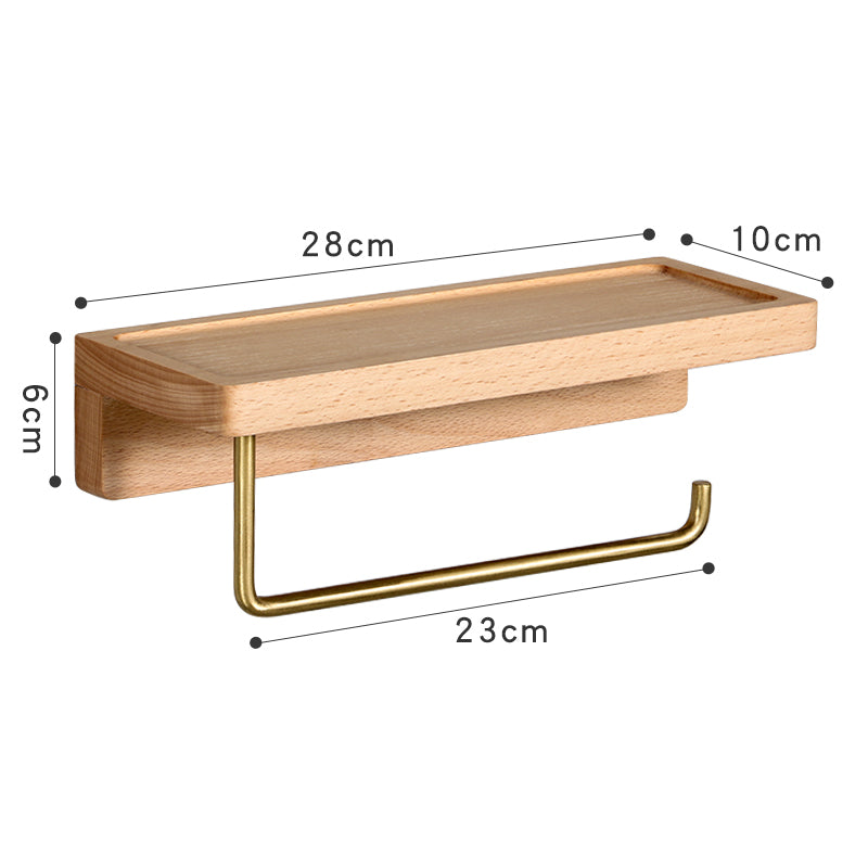 Toilettenpapierrollenhalter aus Holz mit Handyhalterung