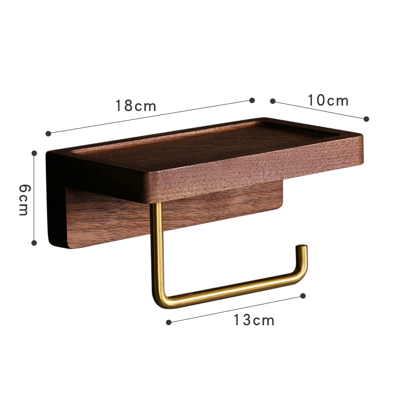 Toilettenpapierrollenhalter aus Holz mit Handyhalterung