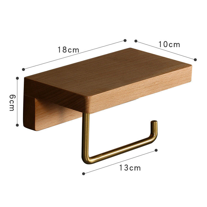 Toilettenpapierrollenhalter aus Holz mit Handyhalterung
