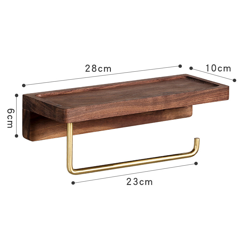 Toilettenpapierrollenhalter aus Holz mit Handyhalterung