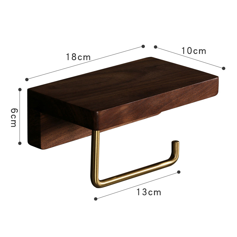 Toilettenpapierrollenhalter aus Holz mit Handyhalterung