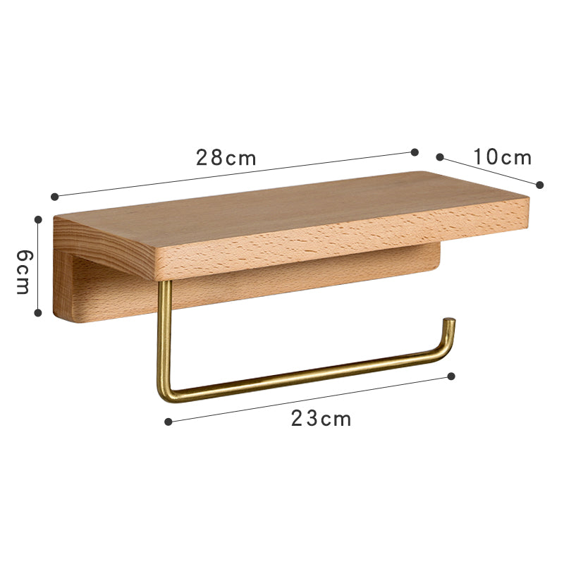 Toilettenpapierrollenhalter aus Holz mit Handyhalterung