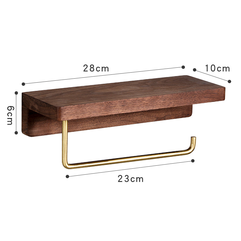 Toilettenpapierrollenhalter aus Holz mit Handyhalterung