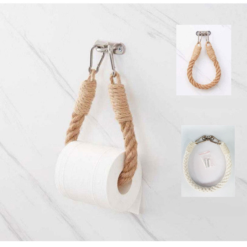 Toilettenpapier Halter aus Hanfseil